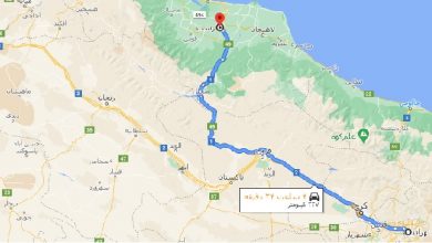 فاصله تهران تا رشت با نقشه