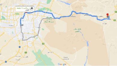 فاصله تهران تا رودهن با نقشه