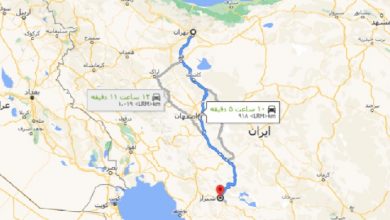 فاصله تهران تا شیراز