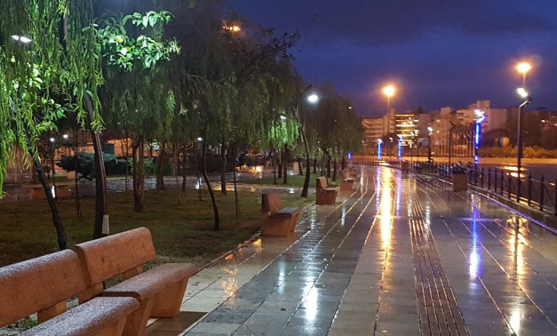 بارش باران در بوستان قائم