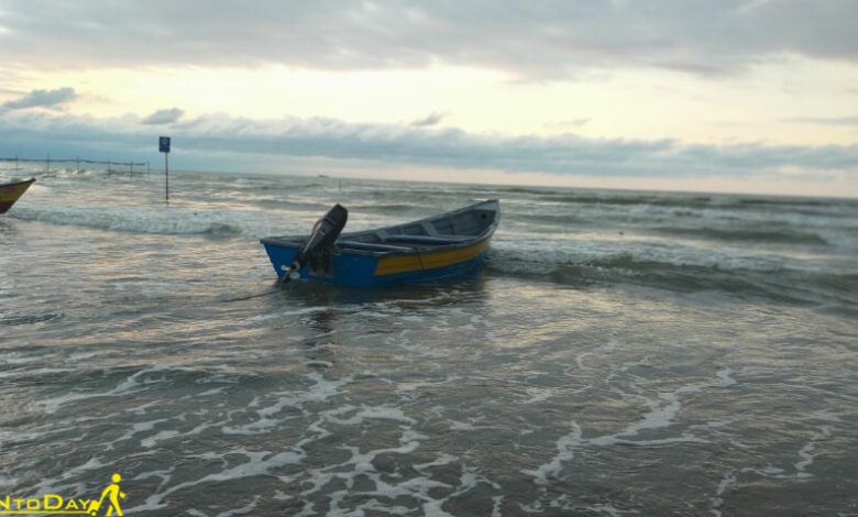 قایق سواری در ساحل قو انزلی