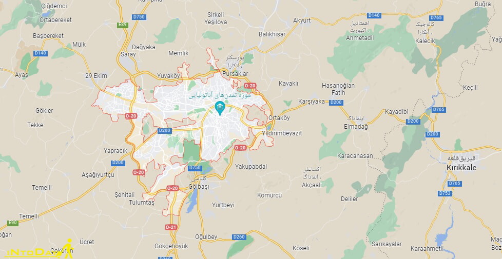 نقشه آنلاین شهر آنکارا