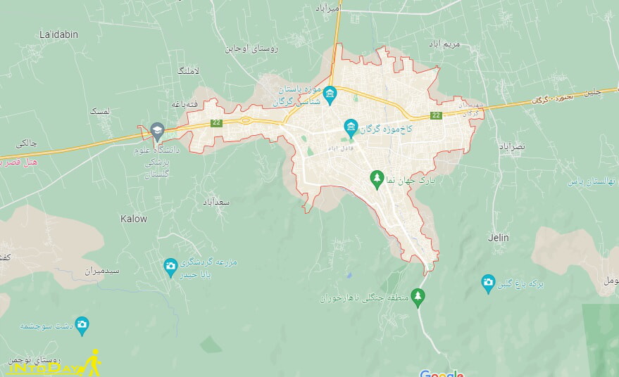 نقشه آنلاین شهر گرگان