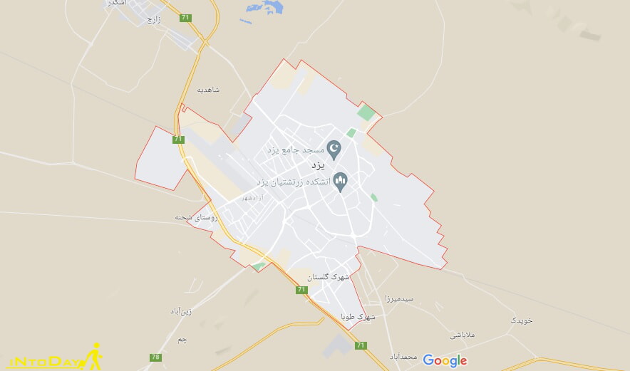 نقشه آنلاین شهر یزد