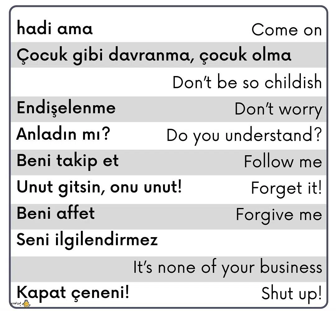 60 عبارت کار راه انداز در زبان ترکی