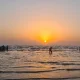 غروب خورشید در ساحل دیلم